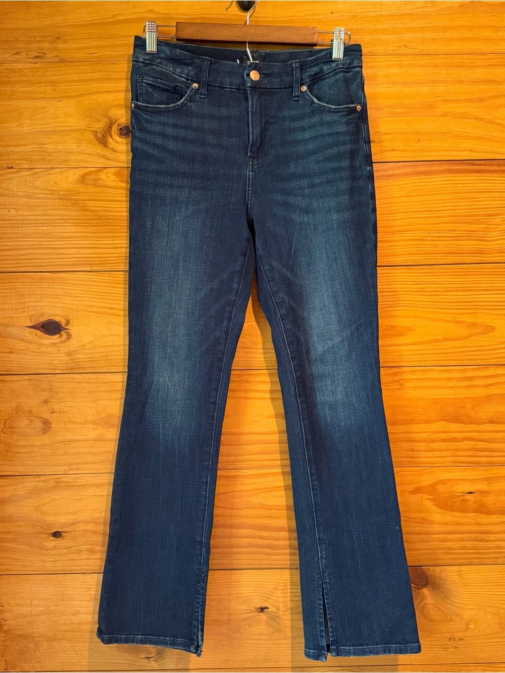 Express Skyscraper Mid Rise Denim Jeans Medium M Short 6 8 10 Stretch Ankle Slit